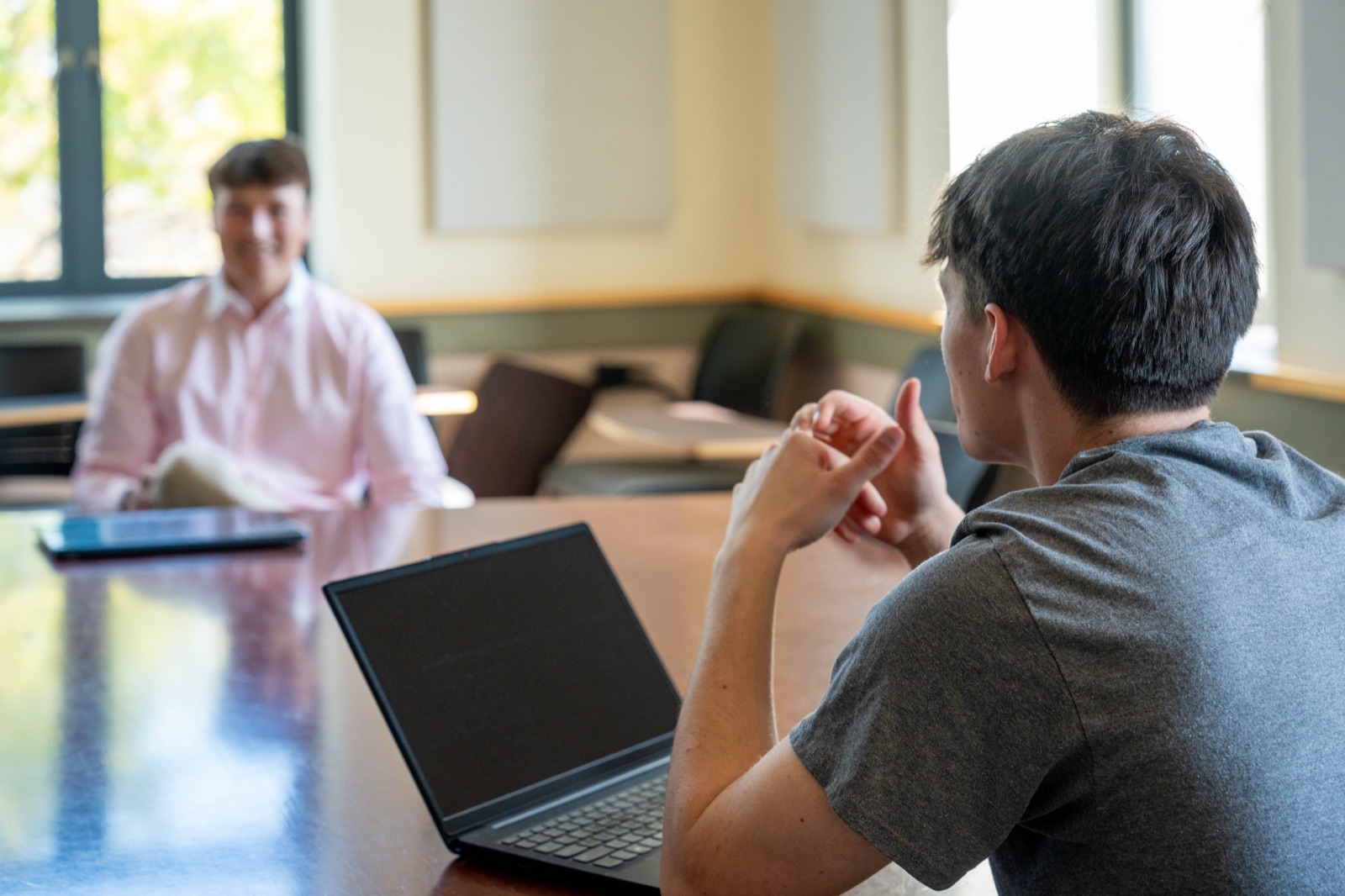 Mentor coaching a student founder